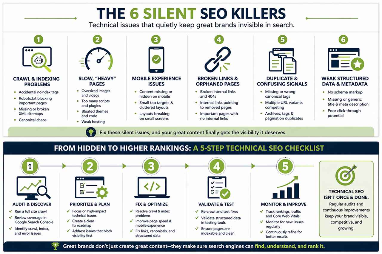 Step by step process to identify hidden SEO issues reducing website traffic.