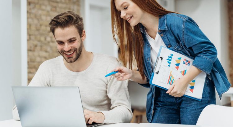 Technical SEO Services: Digital Marketing Professionals Reviewing Website Analytics, SEO Performance, and Online Growth Strategies on a Laptop in a Modern Office Environment.