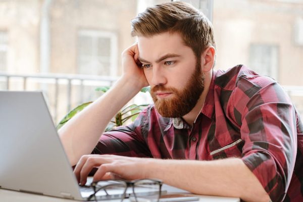 guy worrying about poor website lead generation
