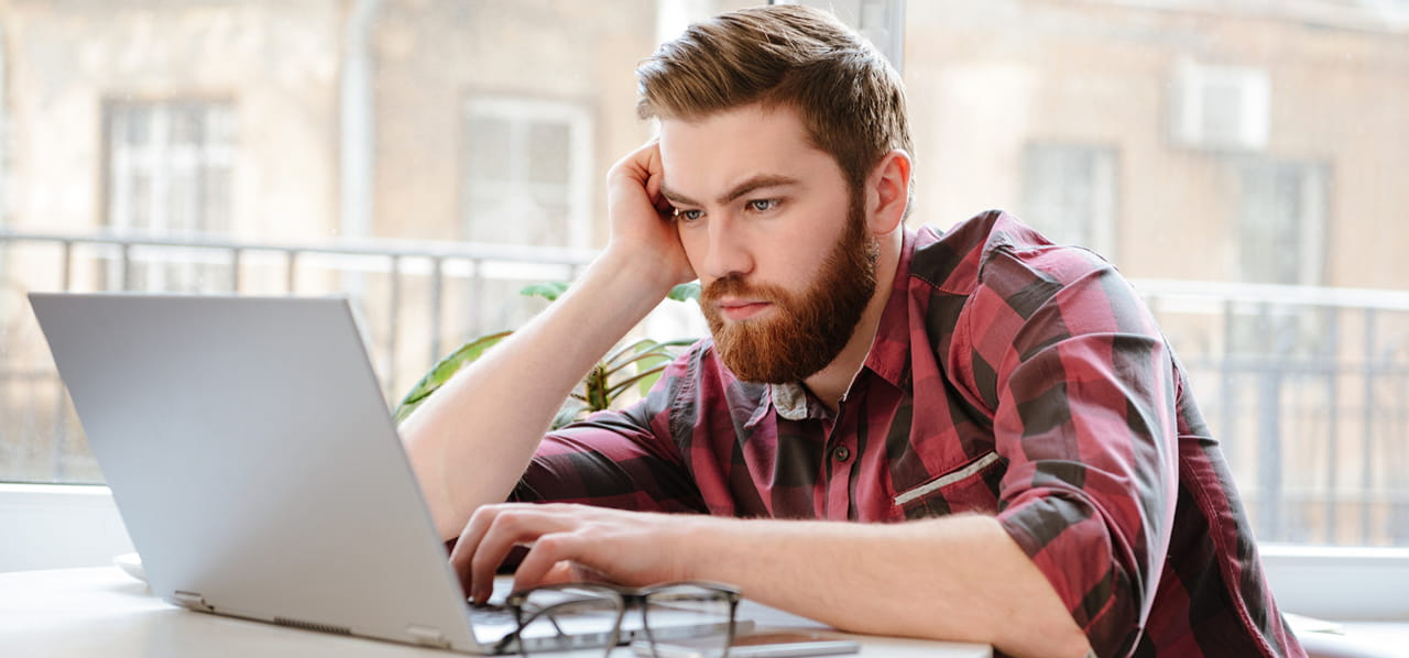 guy worrying about poor website lead generation